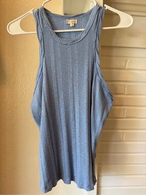 Pilcro Light Blue Ribbed Sleeveless Tank Size Medium